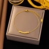 【E173】 Eight block bracelets golden color