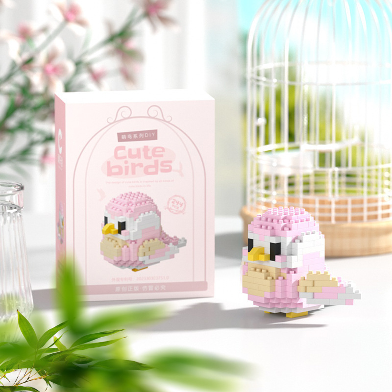 Pajaros compatibles, loros, bloques de construcción altos, flores, flores, ramas, flores, animales, decoraciones, juguetes inteligentes para niños, cabinas de mujeres