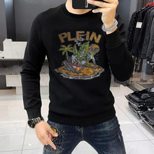 p度假秋冬季男烫钻款时尚跨境电商专供高品质网红款加绒卫衣轻奢