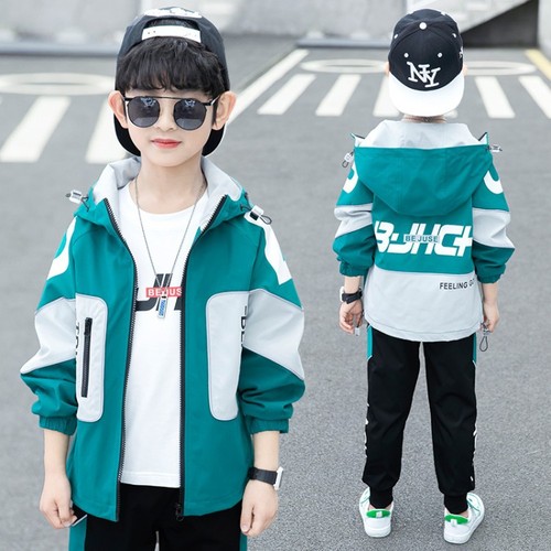 Children's Autumn Wear Boys Spring and Autumn Set 2024 New Model Middle and Big Children Boys Spring and Autumn Sports Stylish Two-Piece Set Drop Shipping