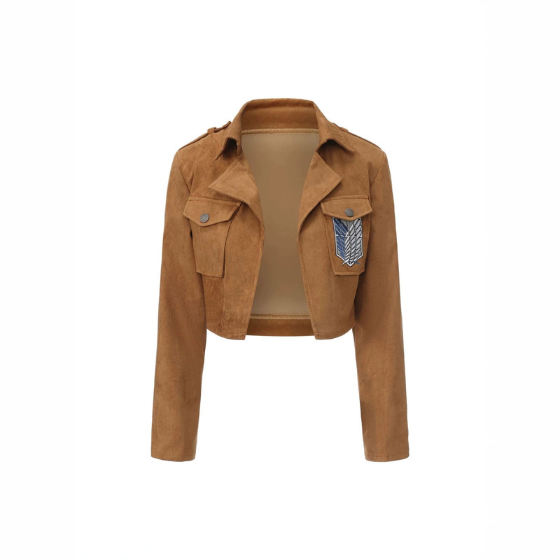 Attack on Titan Wings of Freedom Cos Anime Knitted Embroidered Suede Jacket Unisex Top Attack on Titan Wings of Freedom Cos Anime Knitted Embroidered Suede Jacket Unisex Top