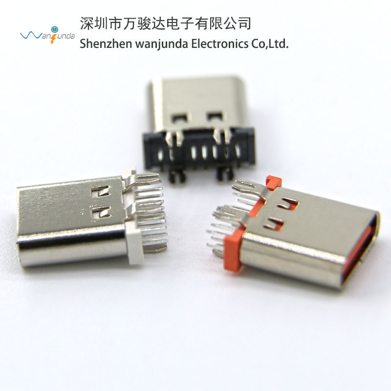 USB3.1急速充電メスソケット PD急速充電テールプラグ TYPE C垂直ソケット Type-C 14Pダイレクトプラグメスソケット|undefined
