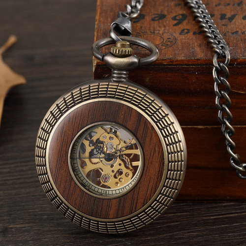 One Piece Dropshipping Foreign Trade Hot Selling Large Flip Mechanical Pocket Watch Roman Carved Hollow Classic Mechanical Watch Pocket Watch