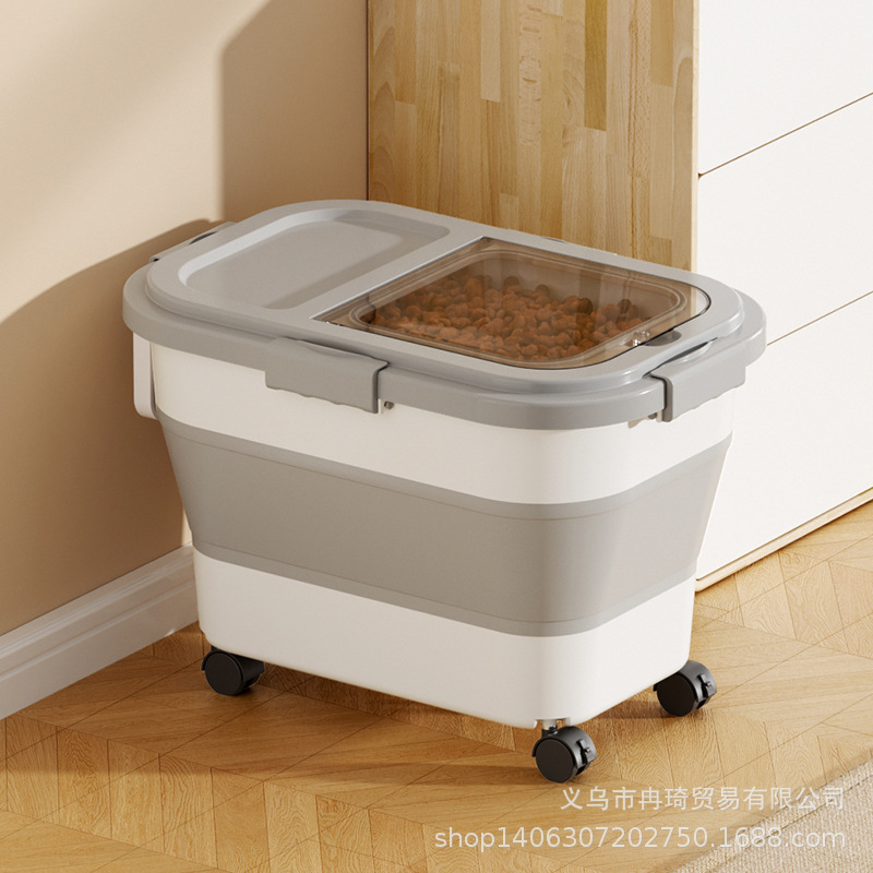 2026 barril de arroz transfronterizo casero sellado barril de almacenamiento de grano plegable alimento para gatos alimento para perros tanque de arroz caja de almacenamiento de harina image 26
