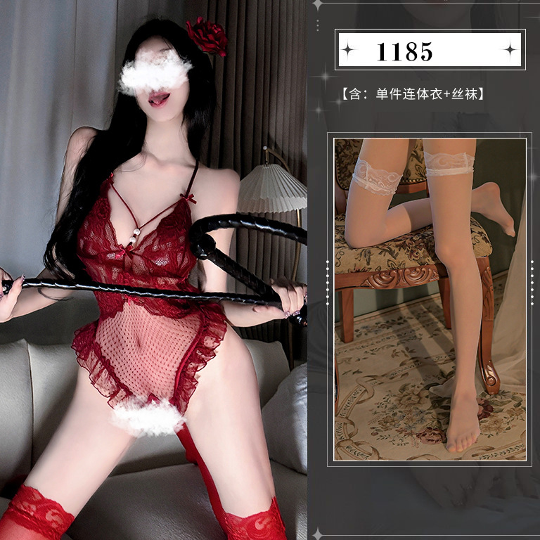 레드[원피스]+레이스삭스