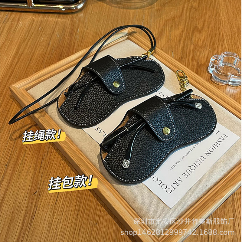 Men's and women's glasses storage bag portable lanyard hanging bag glasses bag universal sunglasses myopia protective cover anti-lost