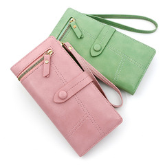 New Women's Wallet Fresh and Sweet Women's Wallet with 50% Off Long Wallet with Multiple Card Slots Zipper Coin Purse Factory Wholesale