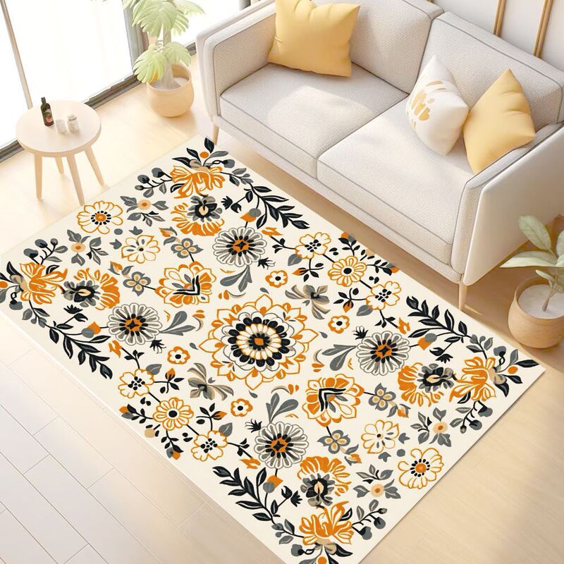 Manufacturer Wholesale Stain-Resistant Bedroom Coffee Table Rug, Bedside Rug, Living Room Carpet, Water-Absorbent Non-Slip Floral Faux Cashmere Floor Mat Manufacturer Wholesale Stain-Resistant Bedroom Coffee Table Rug, Bedside Rug, Living Room Carpet, Water-Absorbent Non-Slip Floral Faux Cashmere Floor Mat