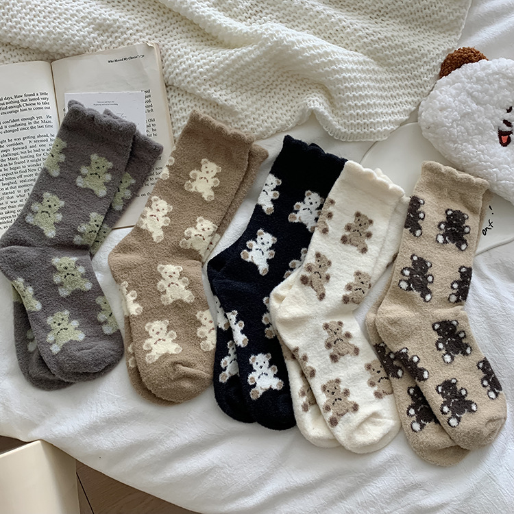 Socks Classification Cute Sweet Women's Bear Polyester Ankle Socks A Pair