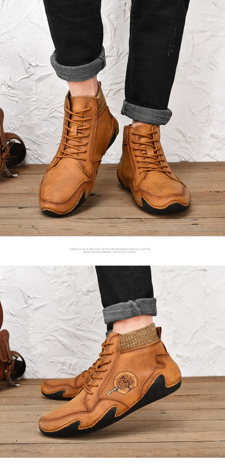 Giày bốt Martin nam cổ trung, đế thấp, thời trang casual, giữ ấm — 8898 Màu nâu, 8898 kaki, 8898 màu đen, 8898 xanh quân đội chi tiết 23