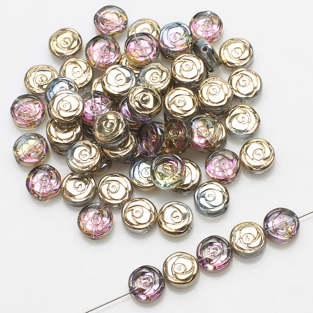 A Pack Of 30 Diameter 10mm Hole Under 1mm Glass Rose Beads display picture 14