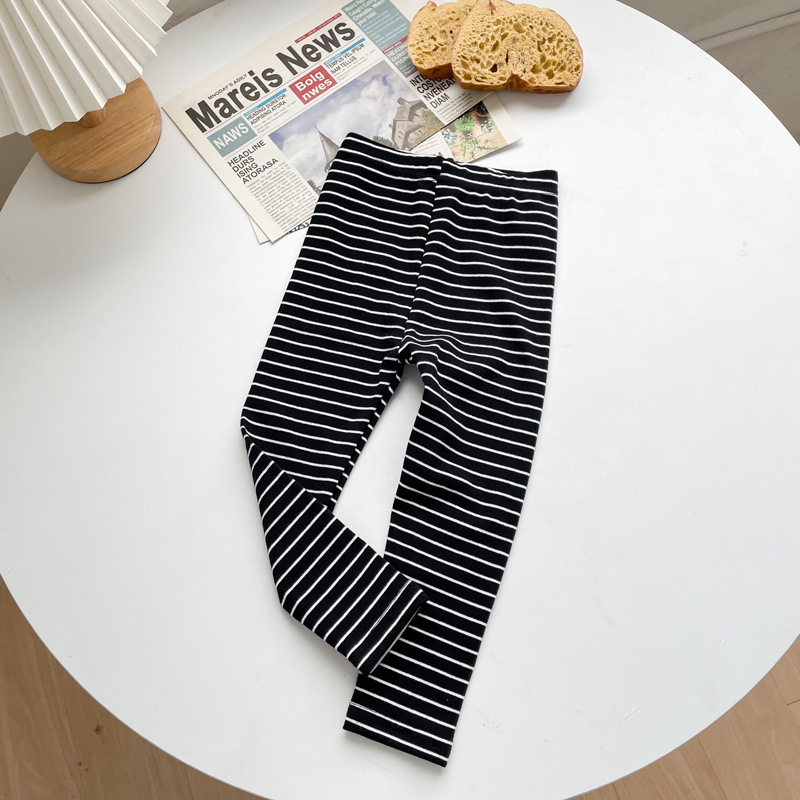 2023 Otoño e Invierno niñas SLIM-Fit color sólido polainas ropa exterior lana pull-up casual algodón bebé bottoming Pantalones