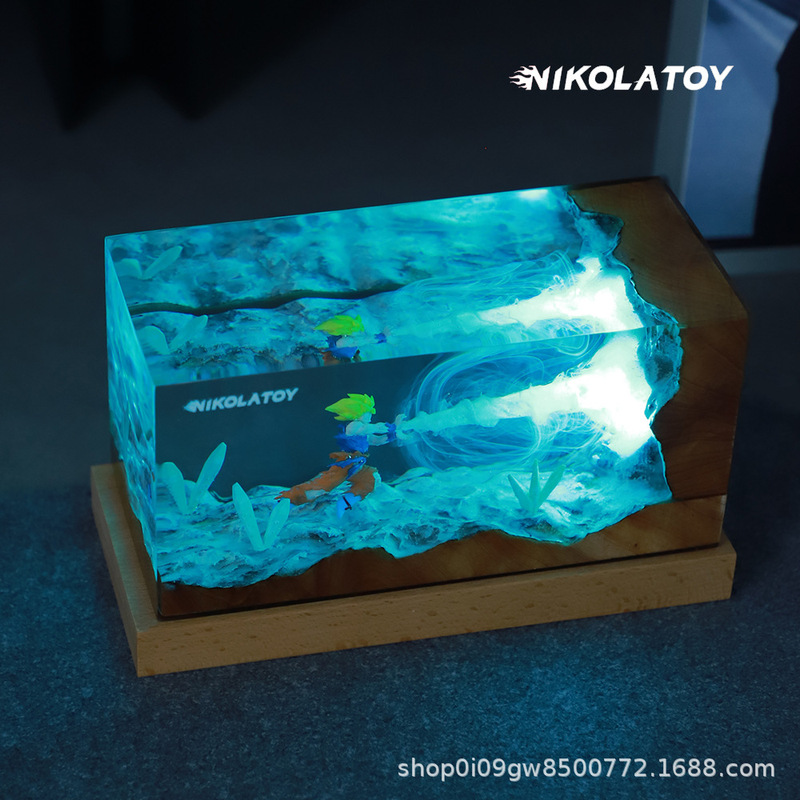 NIKOLATOY七龙珠Z卡卡罗特龟派气功氛围感小夜灯动漫树脂桌面摆件|undefined