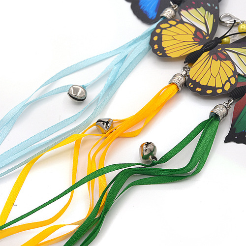 Cross-border cat funny stick replacement head butterfly dragonfly ladybug bee replacement head cat toy funny cat bell tassel bag