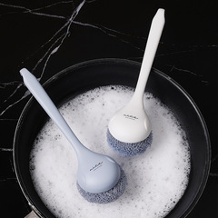Fly Rabbit Long Handle Grooming Sponges Pot Scrub Dish Scrubber Pot Brush Kitchen Brush Home Cleaning Brush Polyester Ball