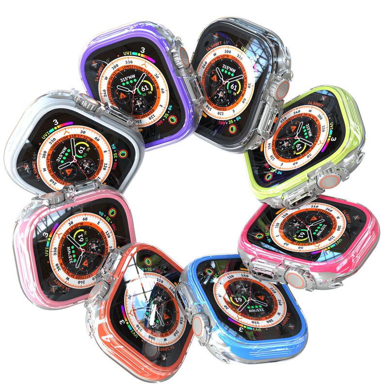 Apple watch case transparent half bag for tpu hollow s98 plating iwatch10 two-color se protective case cross-border Apple watch case transparent half bag for tpu hollow s98 plating iwatch10 two-color se protective case cross-border
