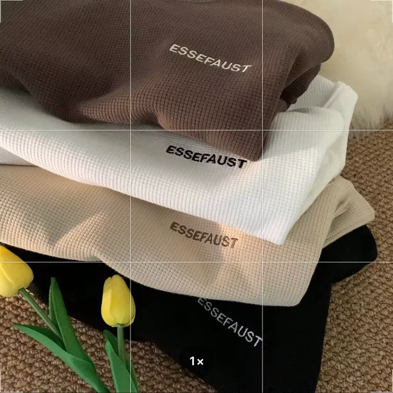 T-shirt (ESSEFAUST) Japanese short sleeve, round collar, oversize