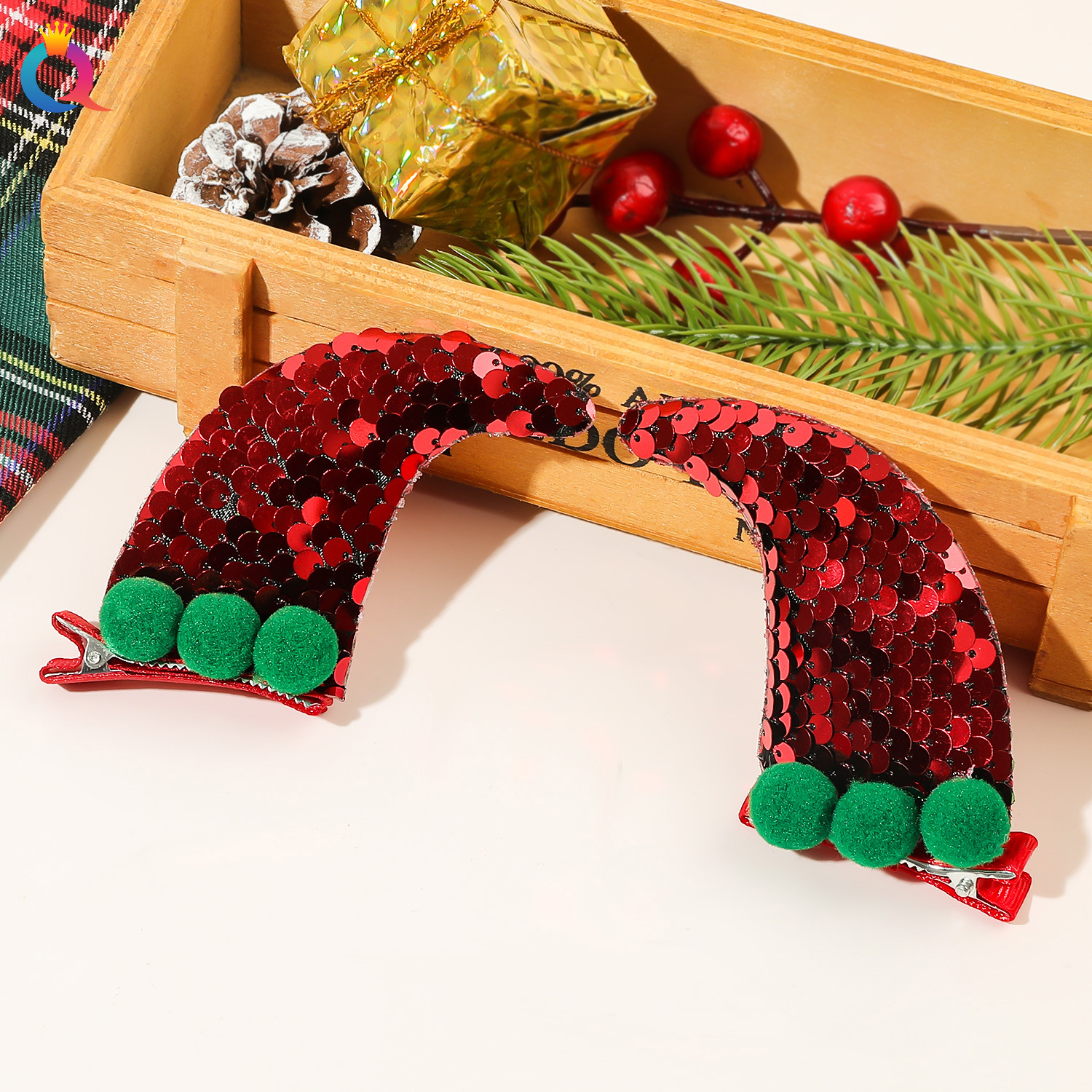 Cadeau de Noël Épingle à cheveux de Noël Déguisement de vacances Pince à bec de canard Pince à cheveux Pince à frange latérale Accessoires pour cheveux en gros_voghion.com