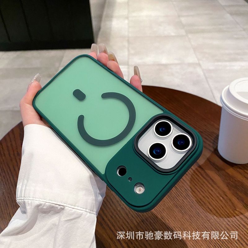 适用iPhone17promax肤感磨砂磁吸手机壳苹果16大孔全包防摔PC套15|undefined