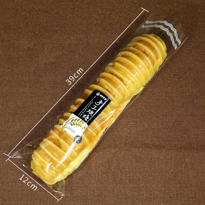 Bolsa de oruga de tira larga, pan, bocadillos, bolsas de galletas, bolsas de puff transparentes, bolsas de alimentos para hornear y empaquetar