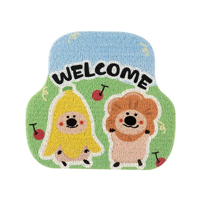 Avtomobil döşəmə paspasları – wear-resistant floor mat - banana-pepper-bear-wire-circle-foot-pad-rear-1-64548cm-front-silk-circle