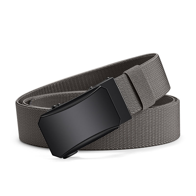 现货男士高弹力尼龙自动扣战术腰带中青年休闲帆布皮带一件代发