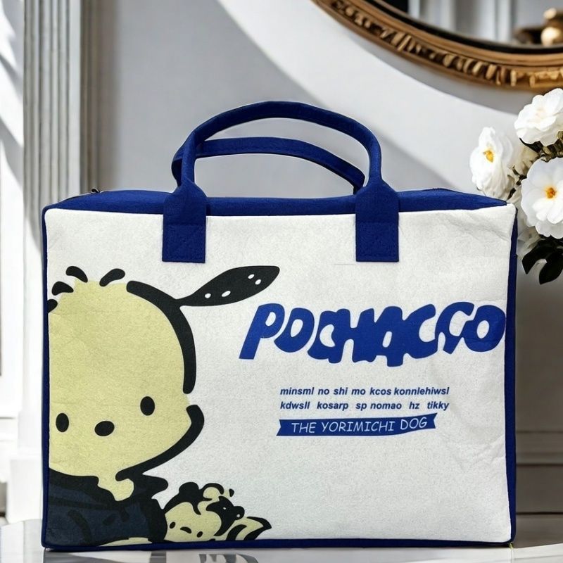 Nueva bolsa de viaje de dibujos animados plegable bolsa de almacenamiento de gran capacidad hermosa bolsa de equipaje de fieltro se puede ajustar la barra de tracción bolsa de espera