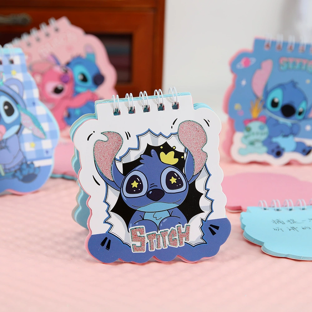 Карманный спиральный блокнот, обложка в форме Stitch, компактный студенческий блокнот (48 шт./коробка)