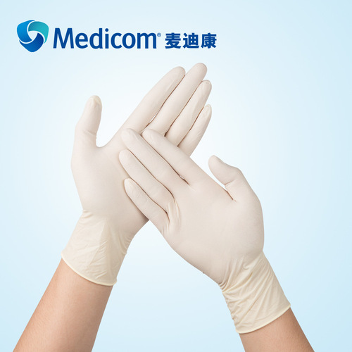 Medicom1204 Disposable Latex Gloves Dental Oral Examination Seth King Latex Gloves