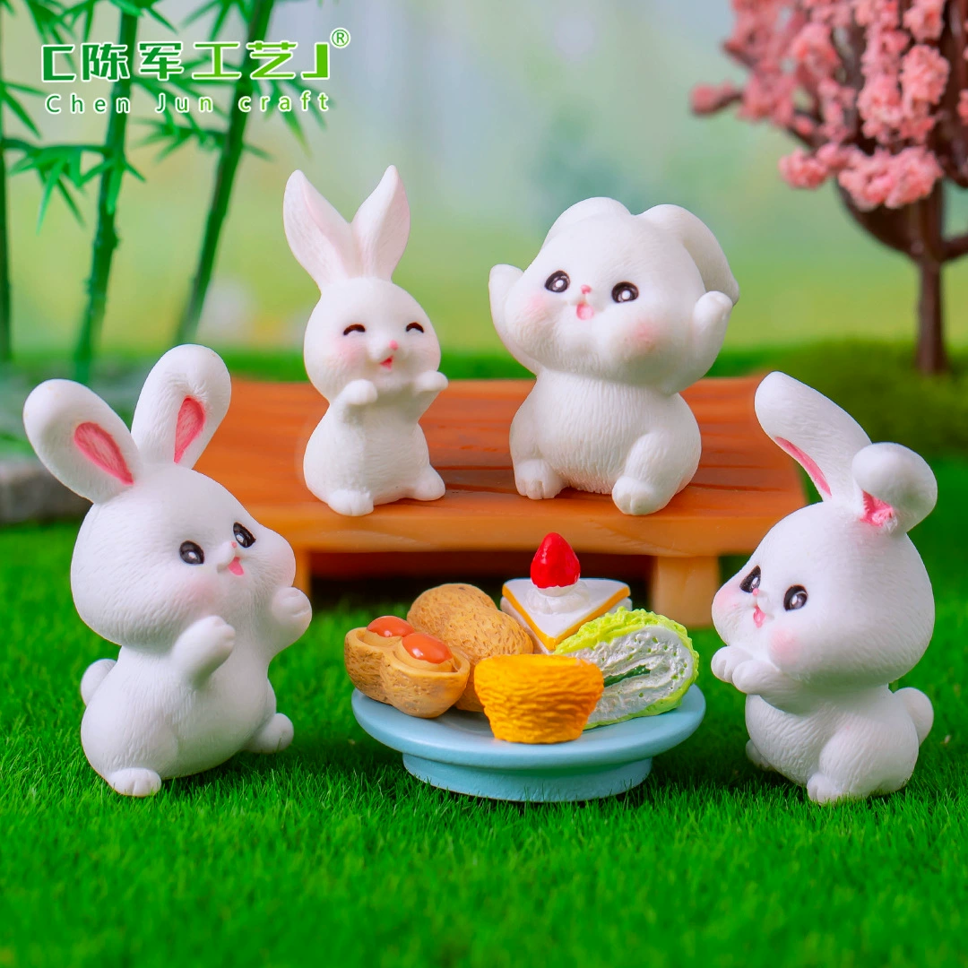 Micro landscape, creative rabbit, decorations with accessories, table accessory, DIY decoration