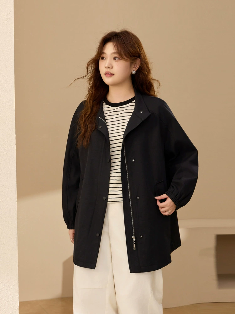 Trench coat, trend autumn jacket, plus size