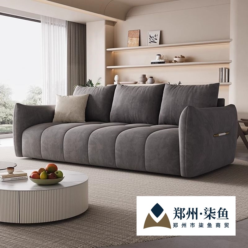 Cream Style Fabric Sofa New Living Room Simple Modern Small Apartment Anti-Cat Scratch Straight Row Combination Sofa