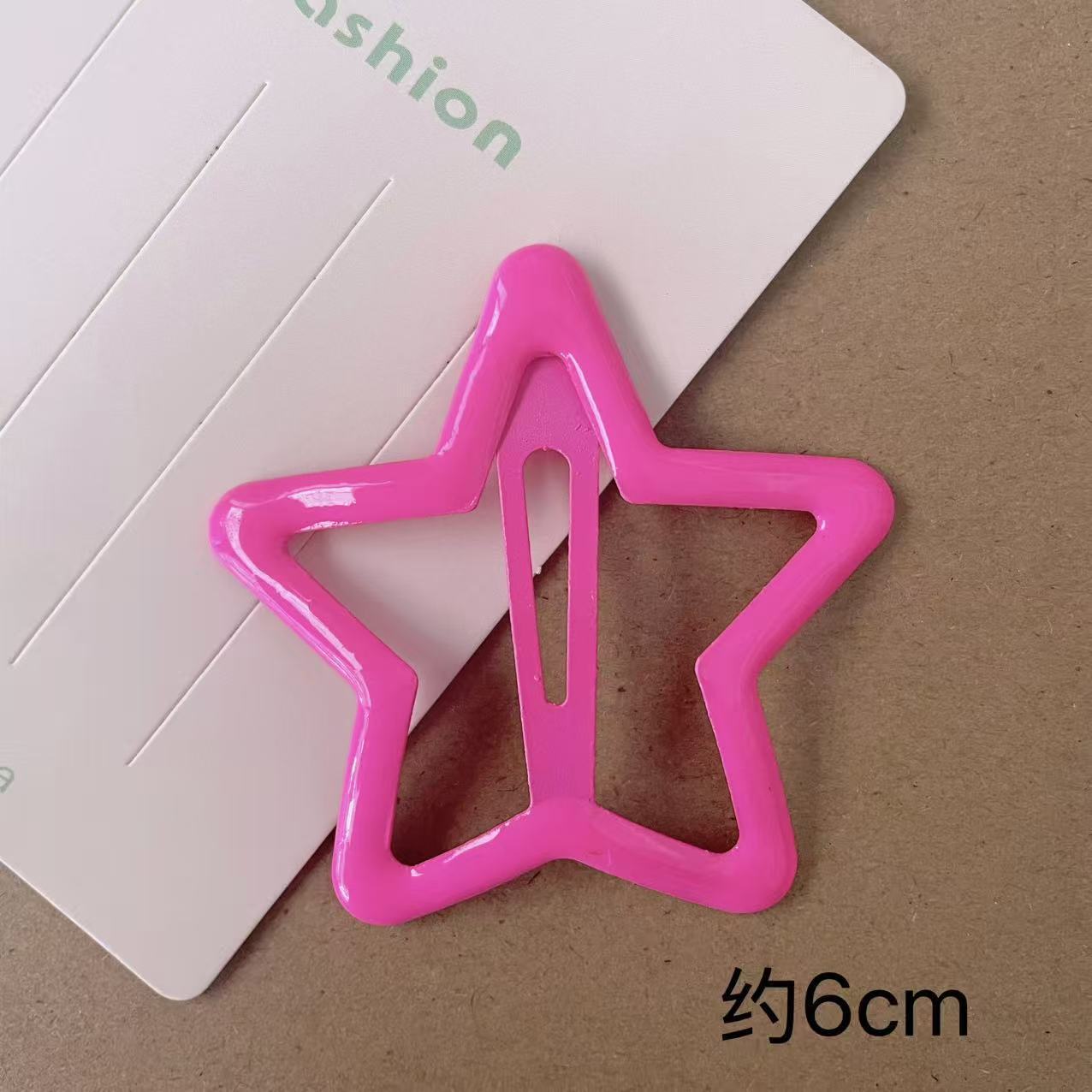 6CM Large Dopamine Candy Color Star Hair Clip Girls Side Bangs Hairpin BB Clip Teen Cute Clip