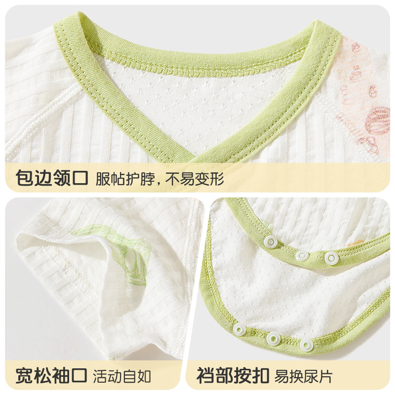 Bebé mono verano luna llena bebé manga corta algodón fino verano hombres y mujeres triangulares ropa de pedo ropa nueva