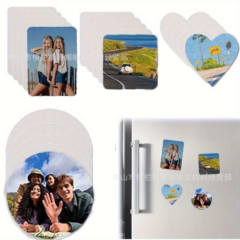 40Pcs Various Creative Shapes Blank Sublimation Fridge Magnet Decoration Set DIY Heat Press Machine Parts and Accessories