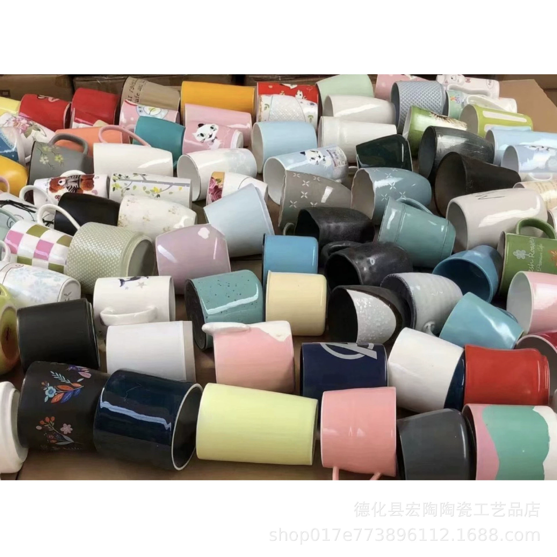 Импортная торговля инвентар ceramic cup, керамическая чашка, цветное глазурование, чашка с мультяшным дизайном, смешанные варианты