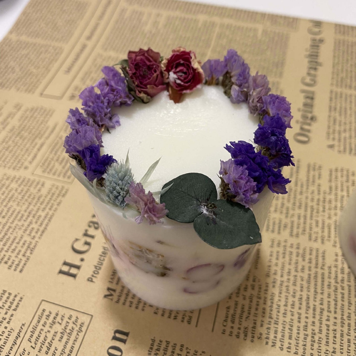 Flores de inmortalidad transfronterizas flores secas rosas de aroma vela floral vela de boda regalo de mano aroma del dormitorio real