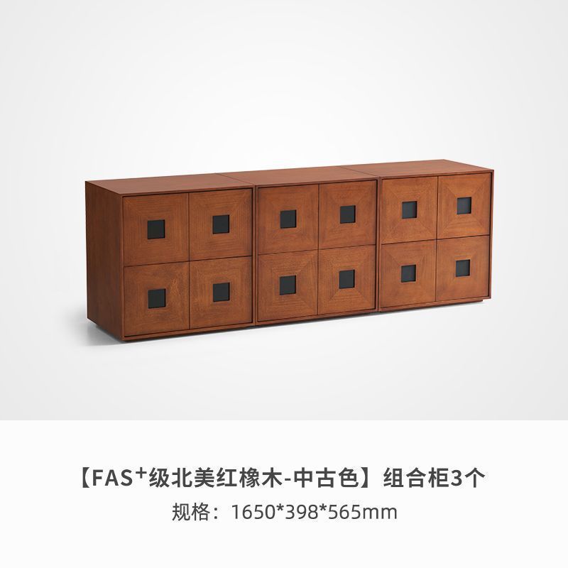斗柜组合柜实木复古家用客厅边柜卧室斗柜中古风卡门柜靠墙组合柜|undefined