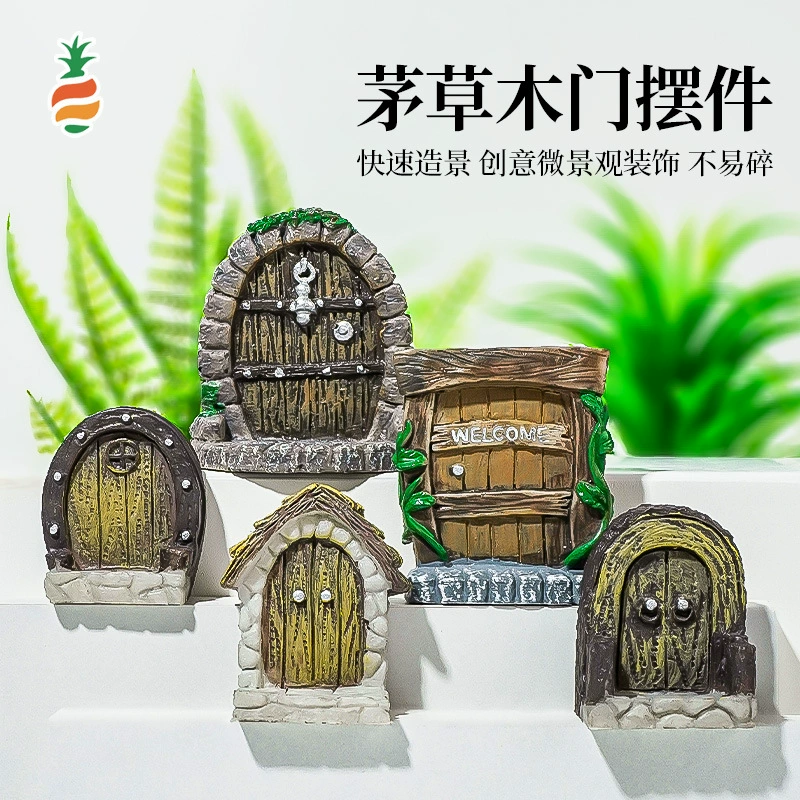 Рекомендуемые имитационные шикарные деревянные дверные фоторамки, аксессуары для аквариума, ландшафтные украшения, смоляные двери и окна, психологический песочный стол на складе