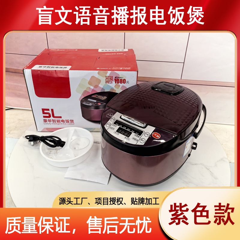 Braille and Voice-Activated Rice Cooker for the Blind, Low-Vision Voice-Activated Rice Cooker, Voice-Activated Reservation for Home Use