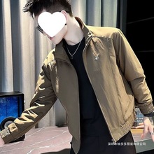 潮牌男士外套休闲百搭立领夹克痞帅风男装上衣2025新款衣服潮