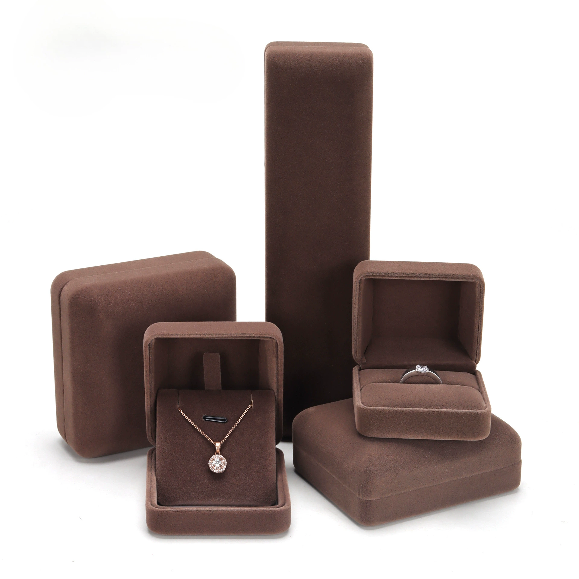 Фархантовый железный ящик Ювелирные изделия Коробка Кольцо Подвеска Браслет Коробка Ювелирная коробка Упаковка Подарочная коробка Флокированная коробка