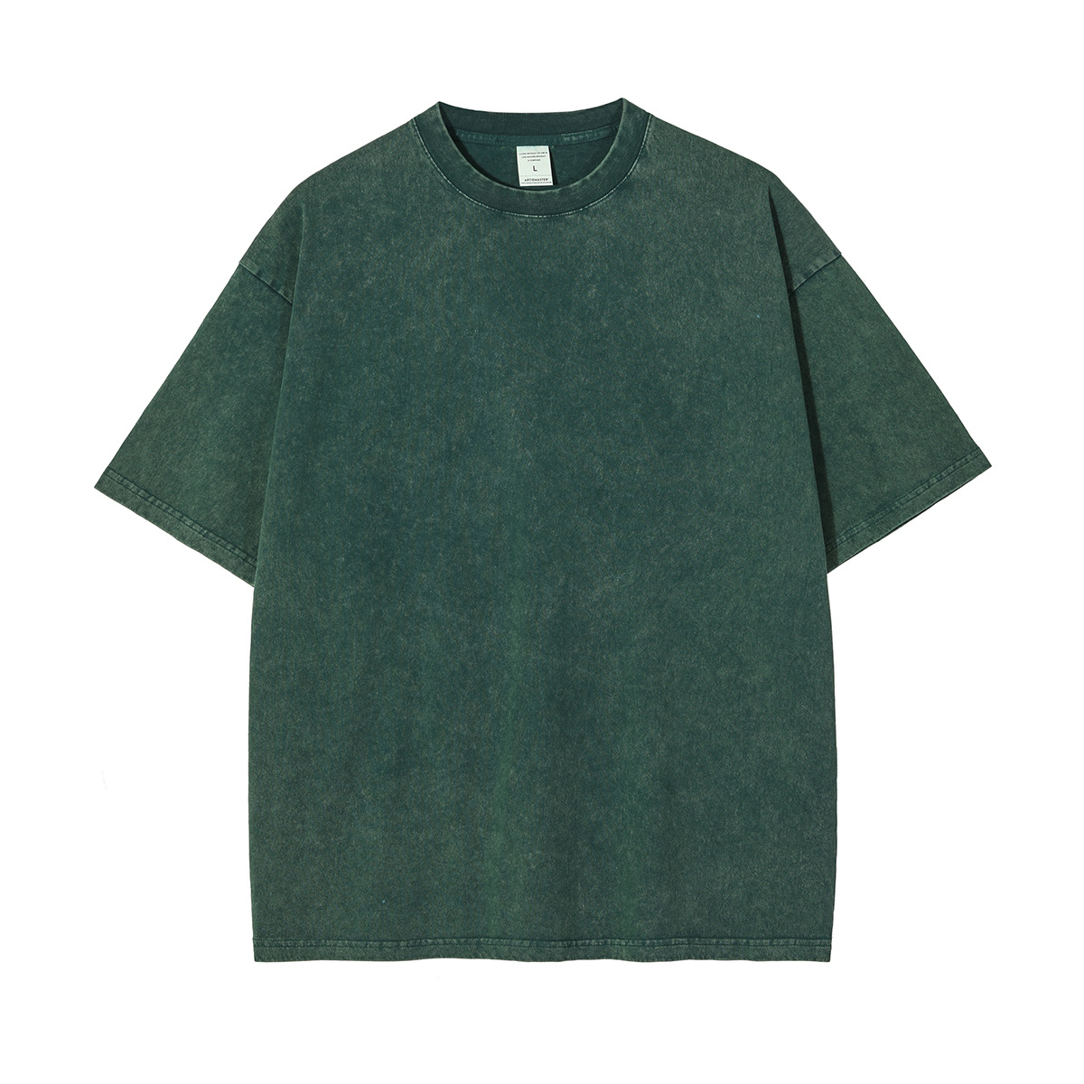 Nueva camiseta de manga corta para hombre, teñida con cera, estilo vintage, de marca americana de moda, retro, oversize, para parejas.