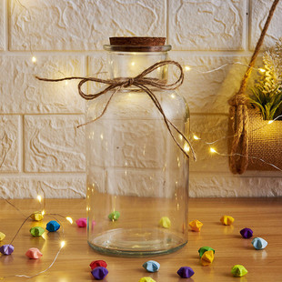 Lucky Star Cork Wishing Glass Bottle Jar Ornaments Worry Relief First Aid Bottle Drift Bottle DIY Origami Birthday Gift
