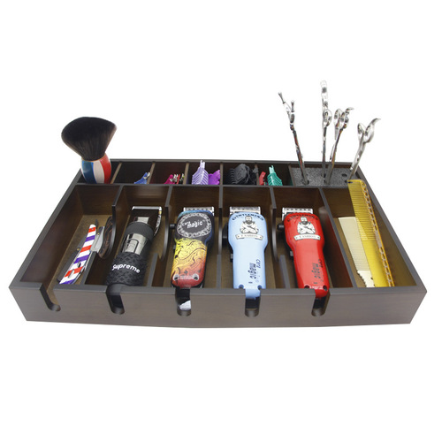 Wholesale volume cutting salon tool storage container solid wood rectangular box eight-grid palace decoration