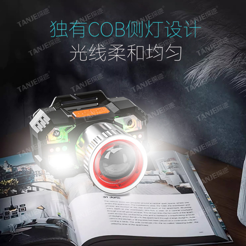 LEDヘッドライト超明るい充電可能なヘッドセット式の強い光誘導特亮懐中電灯小型携帯式夜釣り灯|undefined