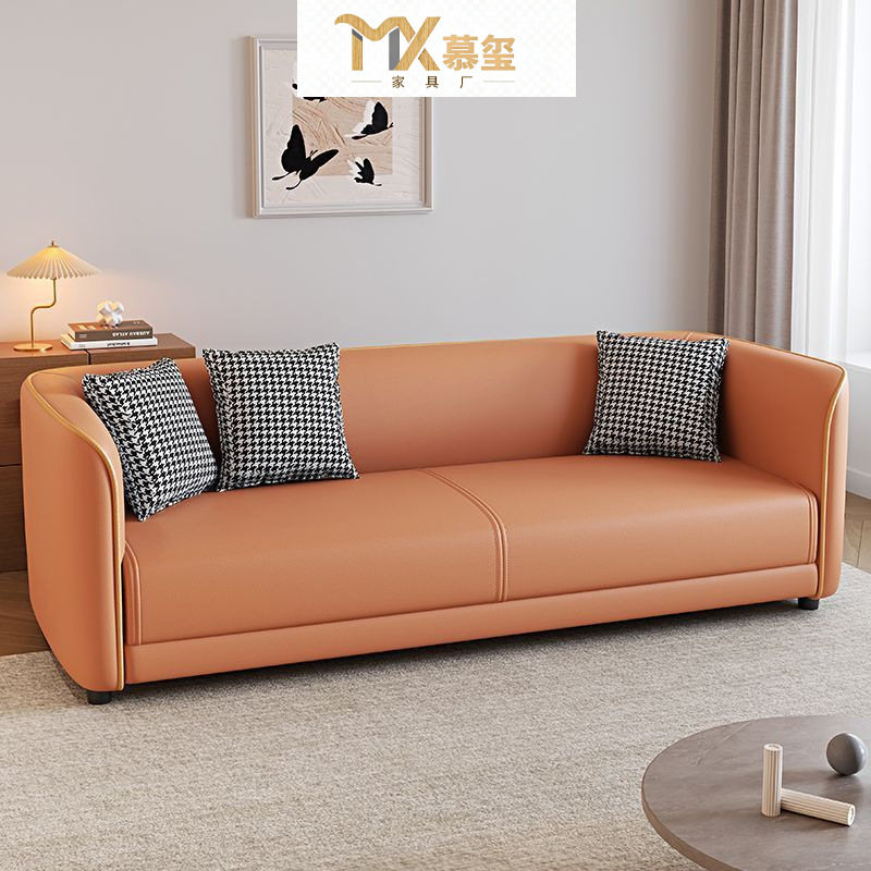 Cat Claw Leather Simple Light House Small Apartment Living Room Apartment Rental House Barber Shop Convenient Sofa for Two or Three People