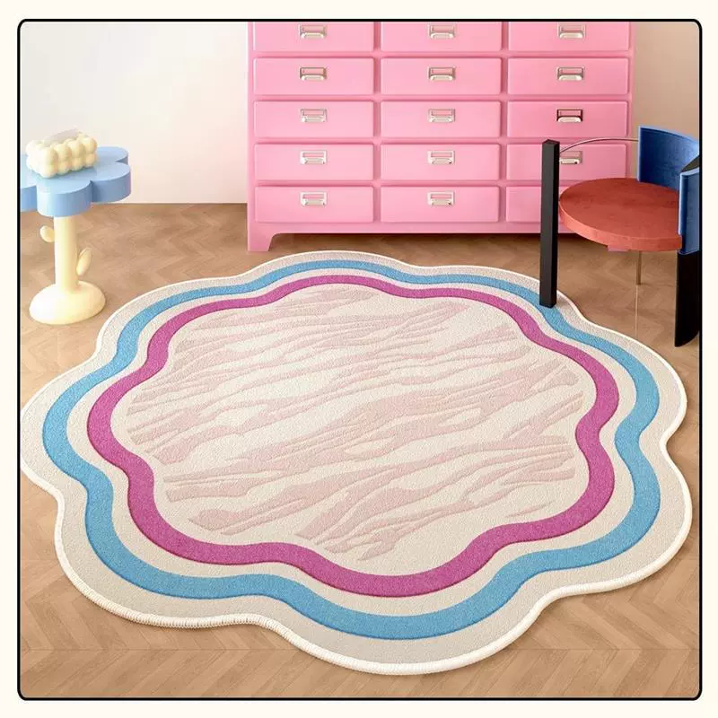 Фуксиновый круглый детский ковер, cartoon водонепроницаемая читаемая для кровати