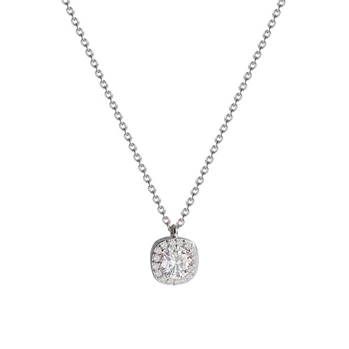 South Korea's Dongdaemun New Zircon Square Diamond Titanium Steel Necklace Women's Simple Temperament Fashion Internet Celebrity Same Clavicle Chain
