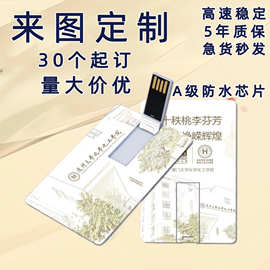 u盘定印logo刻字卡片式u盘公司展会礼品广告宣传名片优盘批发